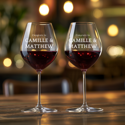 Personalized Wine Glasses Set